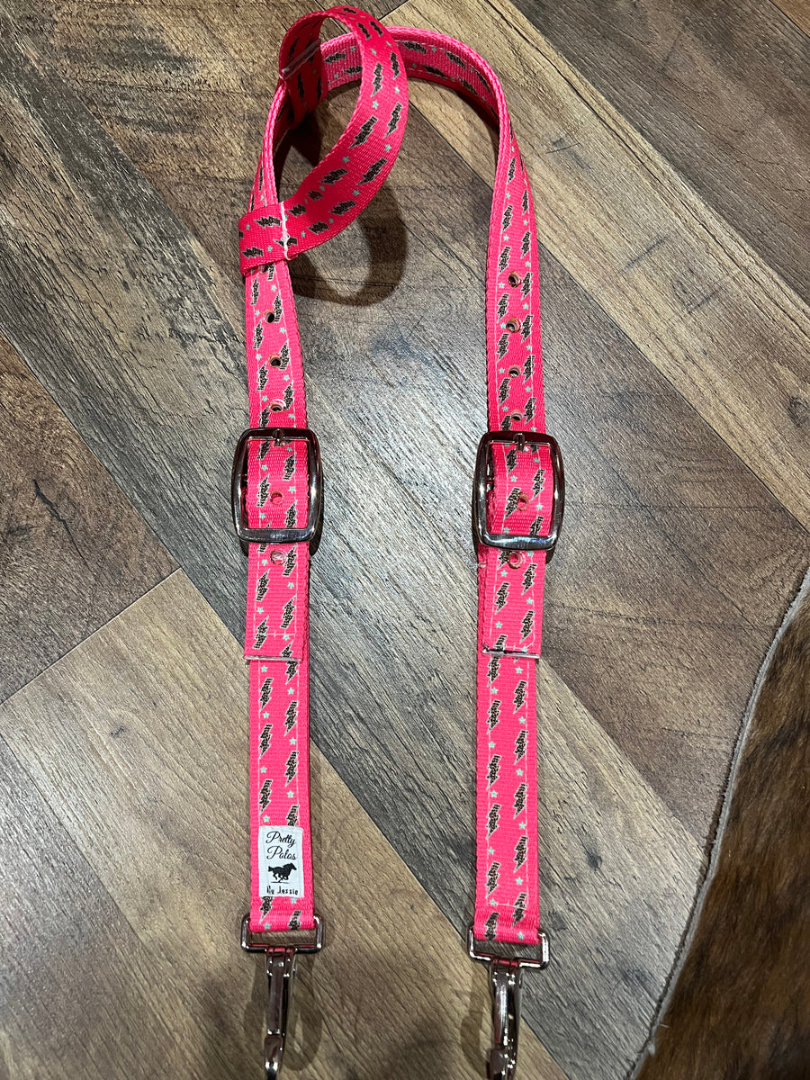 Pink Lightening Bolt Headstall – Pretty Polos By Jessie & Lopin' With ...